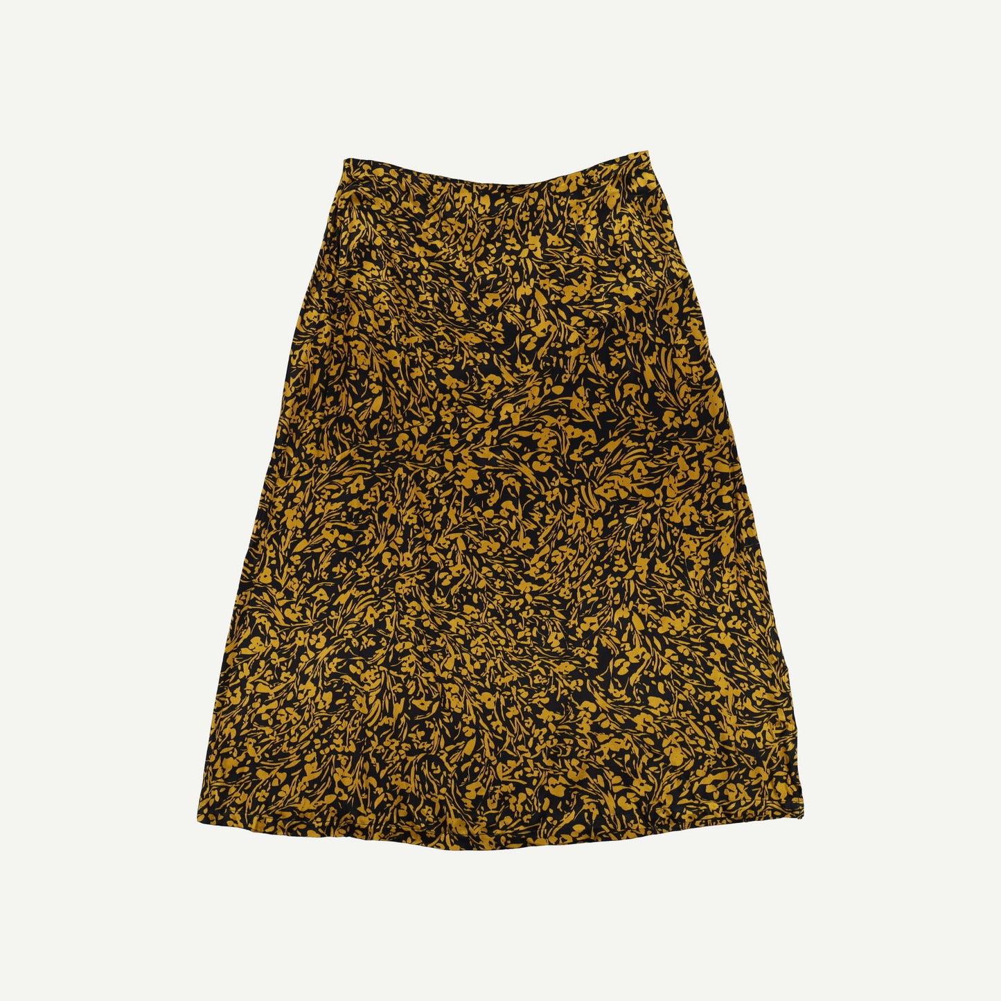 Brushed Animal Print Ochre Yellow Midi Skirt