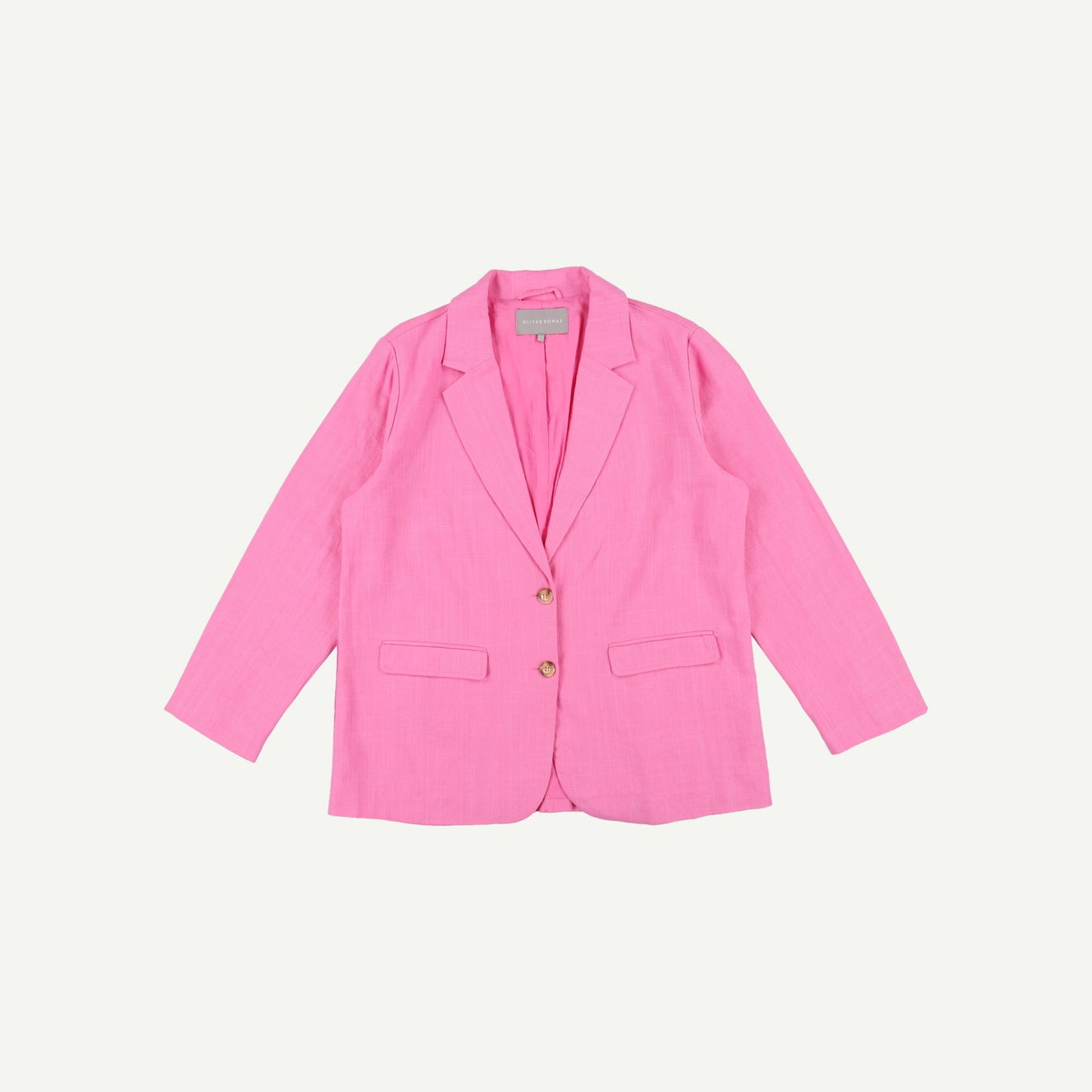 Linen Blend Pink Casual Blazer