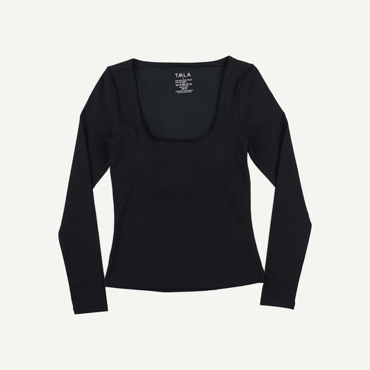 DayFlex Built-In Support Scoop Neck Long Sleeve Top