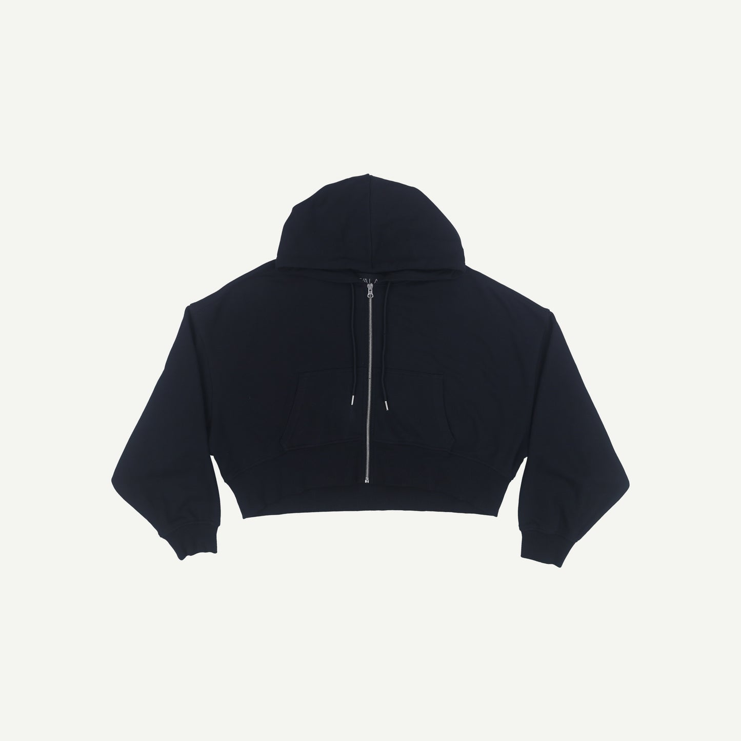 Cropped Zip Through Hoodie