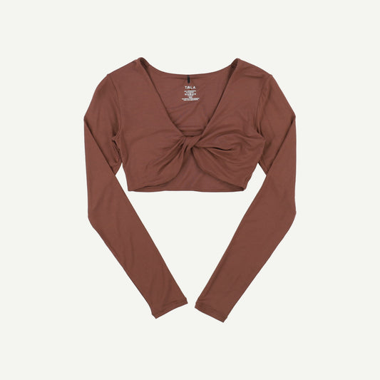 365 Twist Front Long Sleeve Crop Top