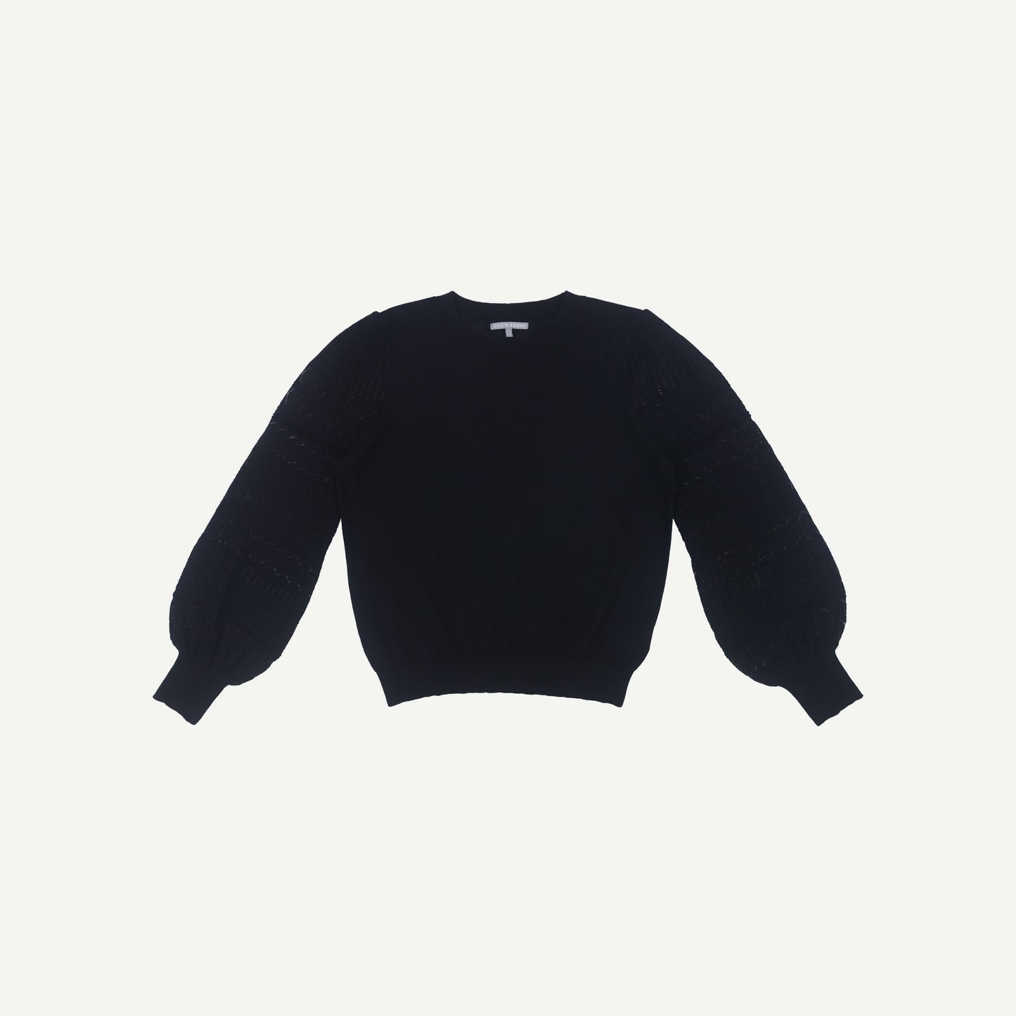 Stitch Detail Sleeve Black Knitted Jumper