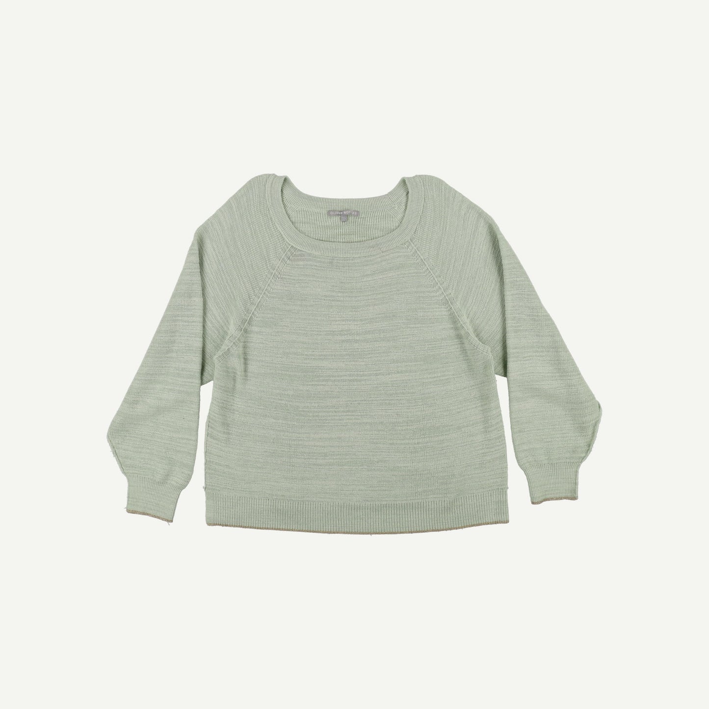 Linen Mix Slub Relaxed Green Jumper