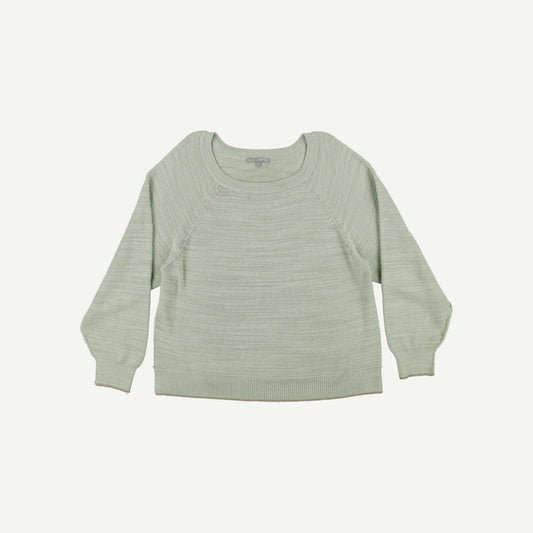 Linen Mix Slub Relaxed Green Jumper