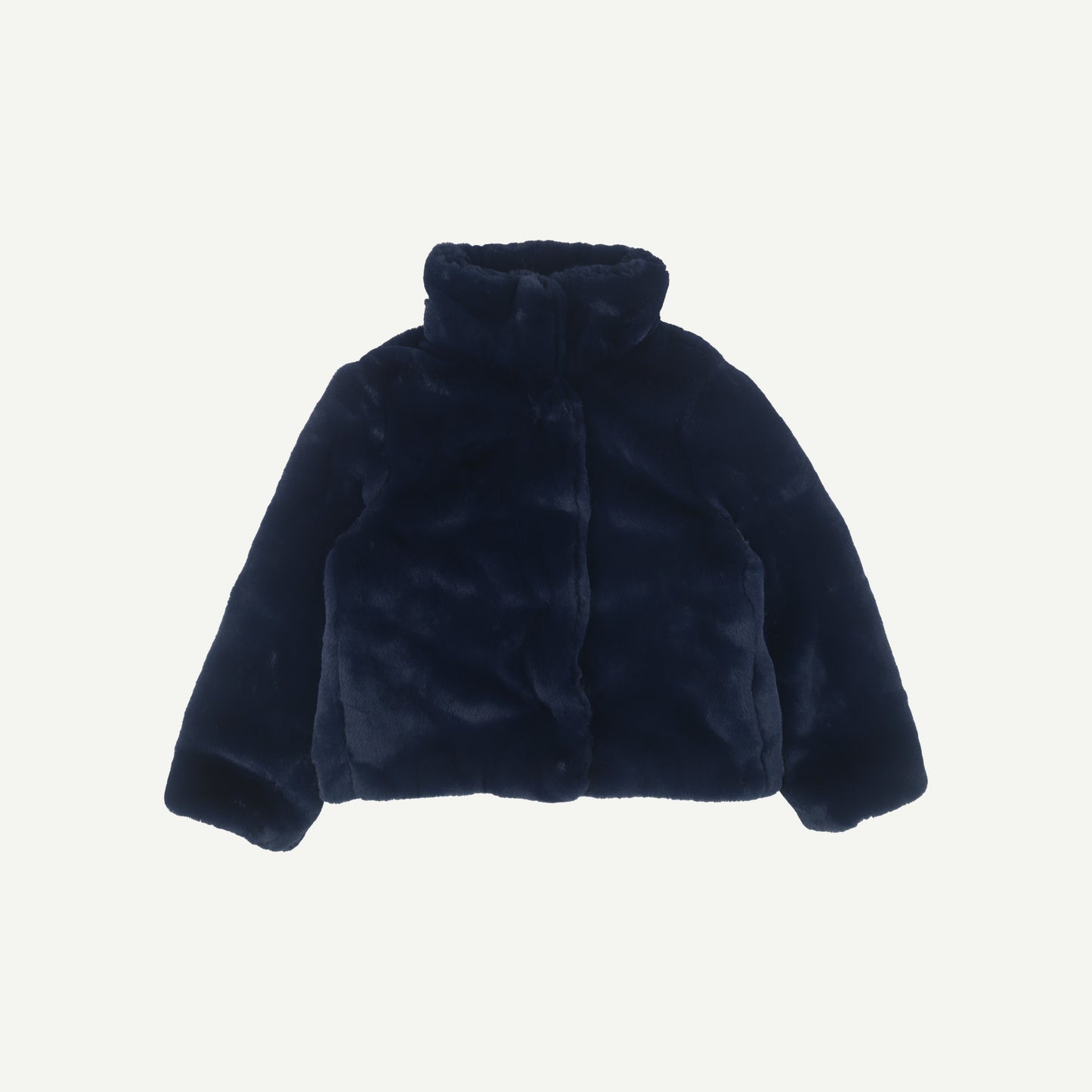 Navy Collar Fur Jacket