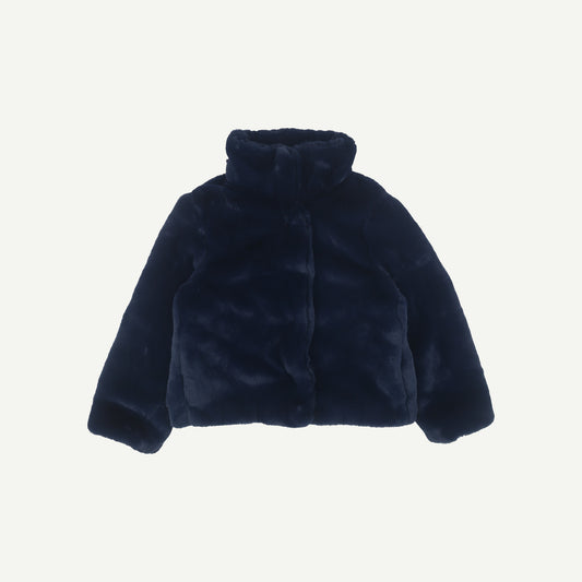 Navy Collar Fur Jacket