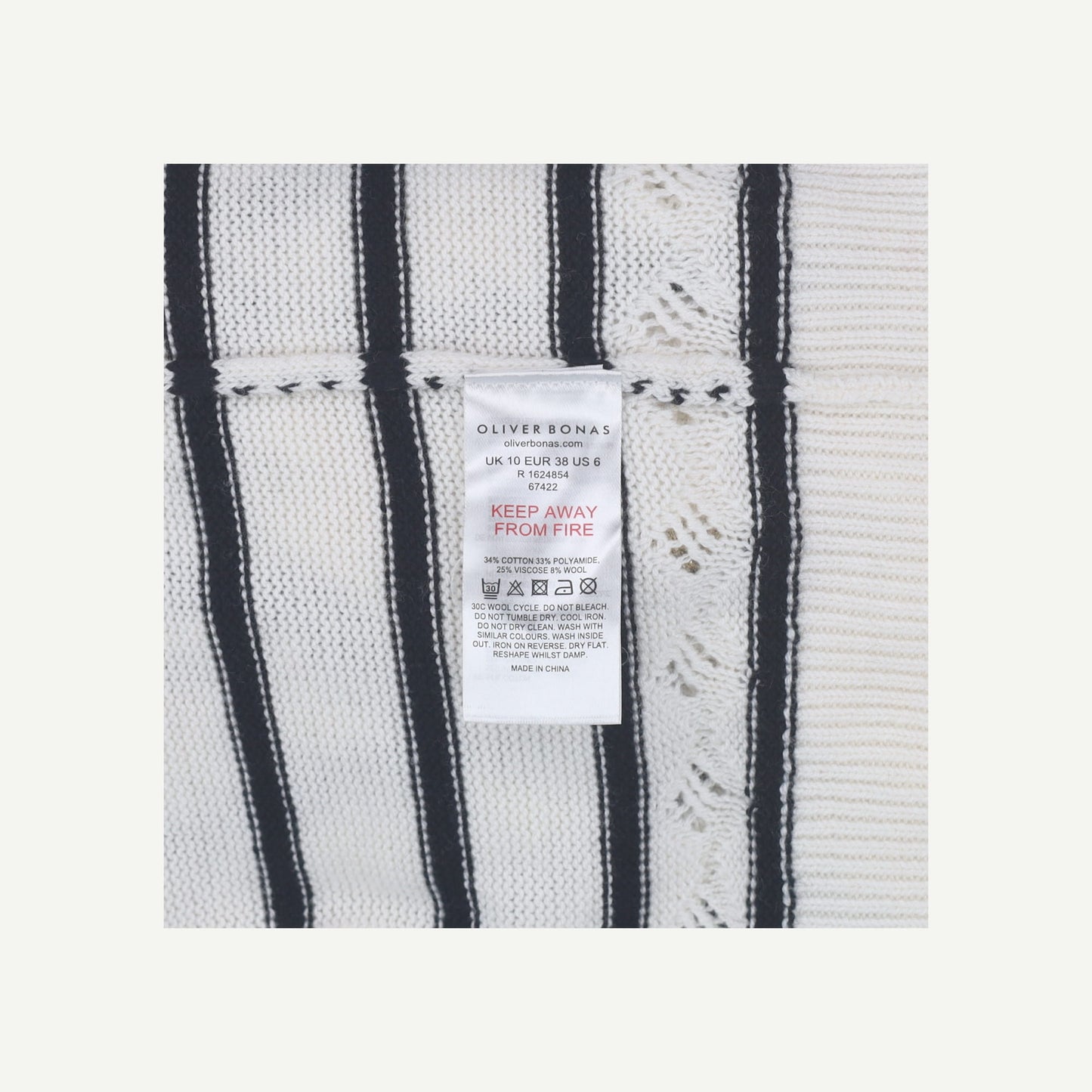 Mono Stripe Stitchy Top