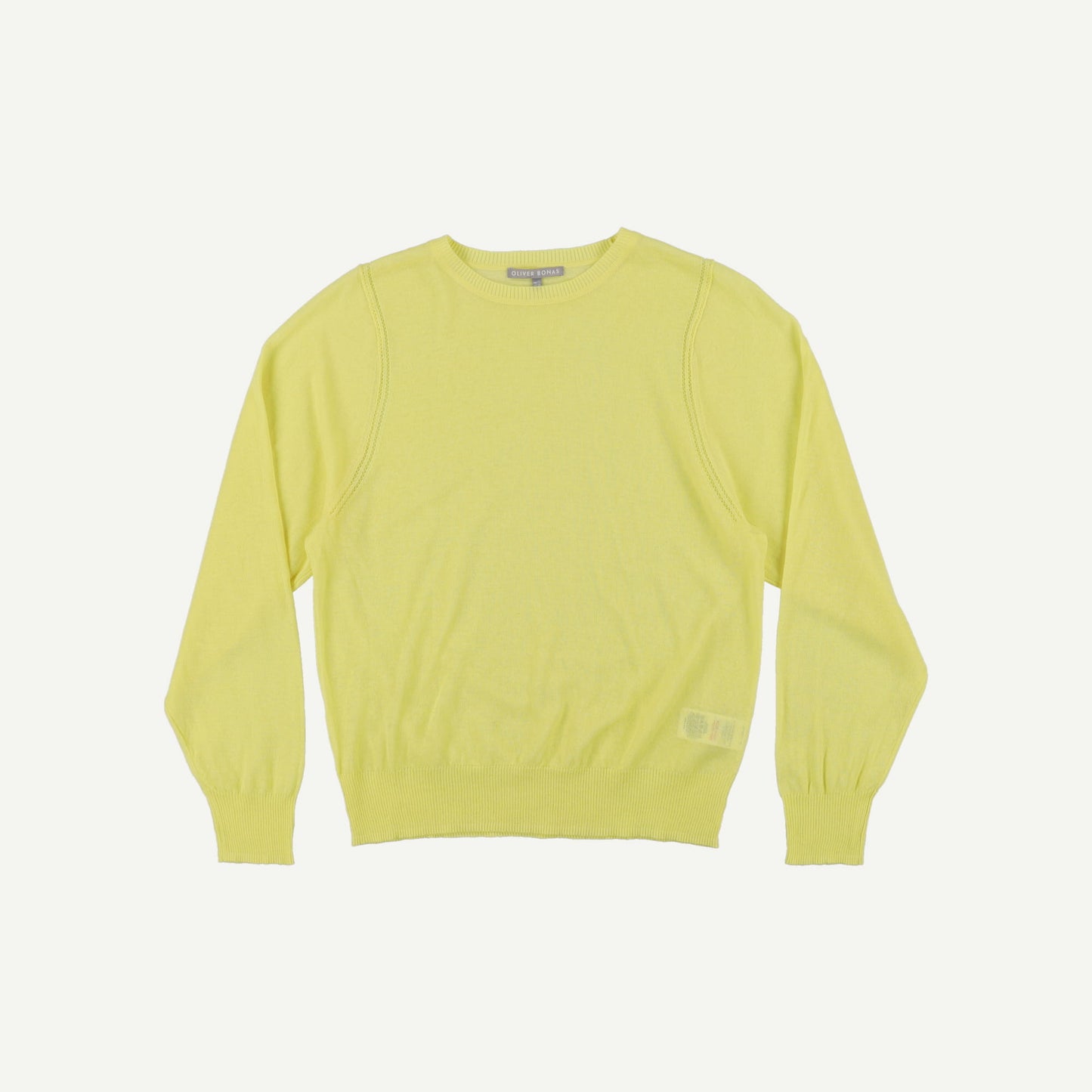 Ladder Stitch Yellow Lightweight Knitted Jumper