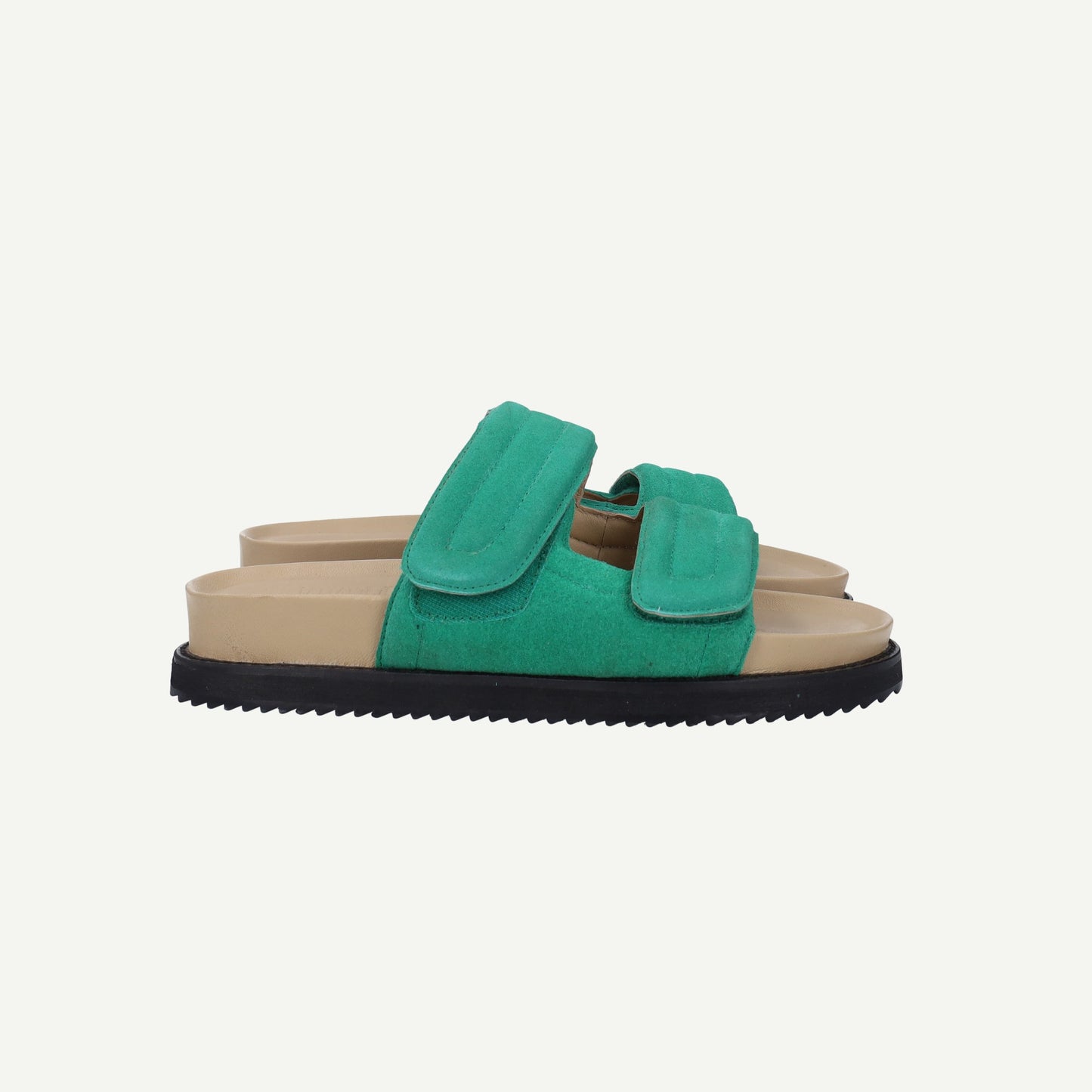 Selected Femme Becka Green Suede Padded Sandals