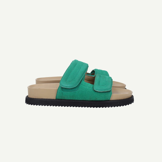 Selected Femme Becka Green Suede Padded Sandals