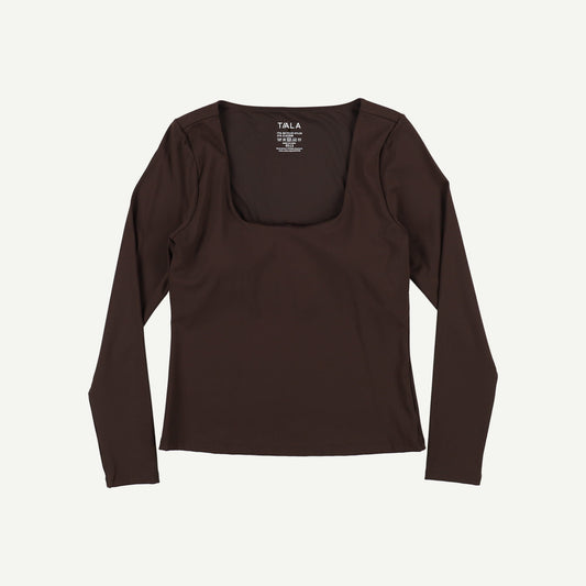 DayFlex Built-In Support Scoop Neck Long Sleeve Top