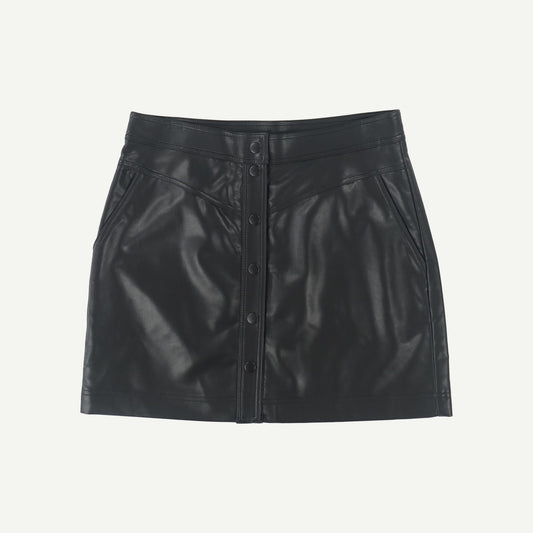 Yoke Front Pu Mini Skirt