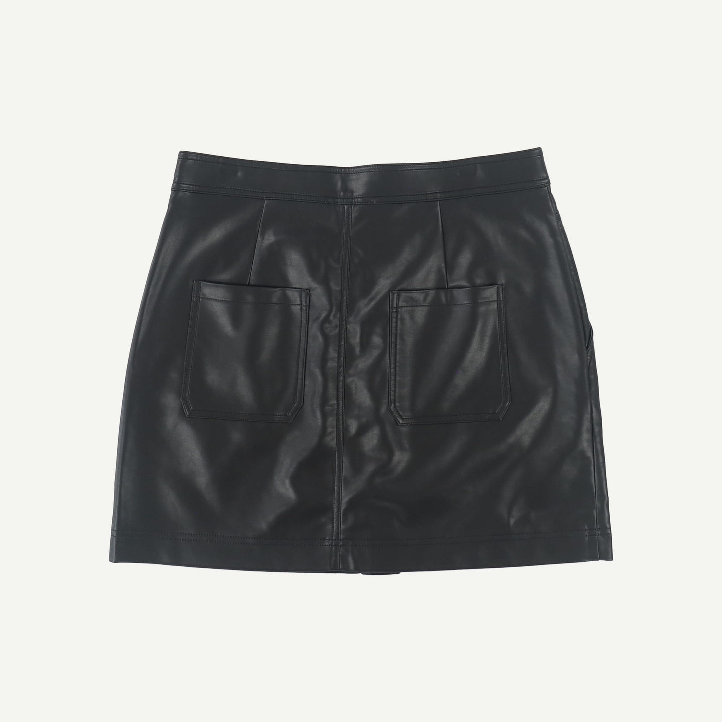 Yoke Front Pu Mini Skirt