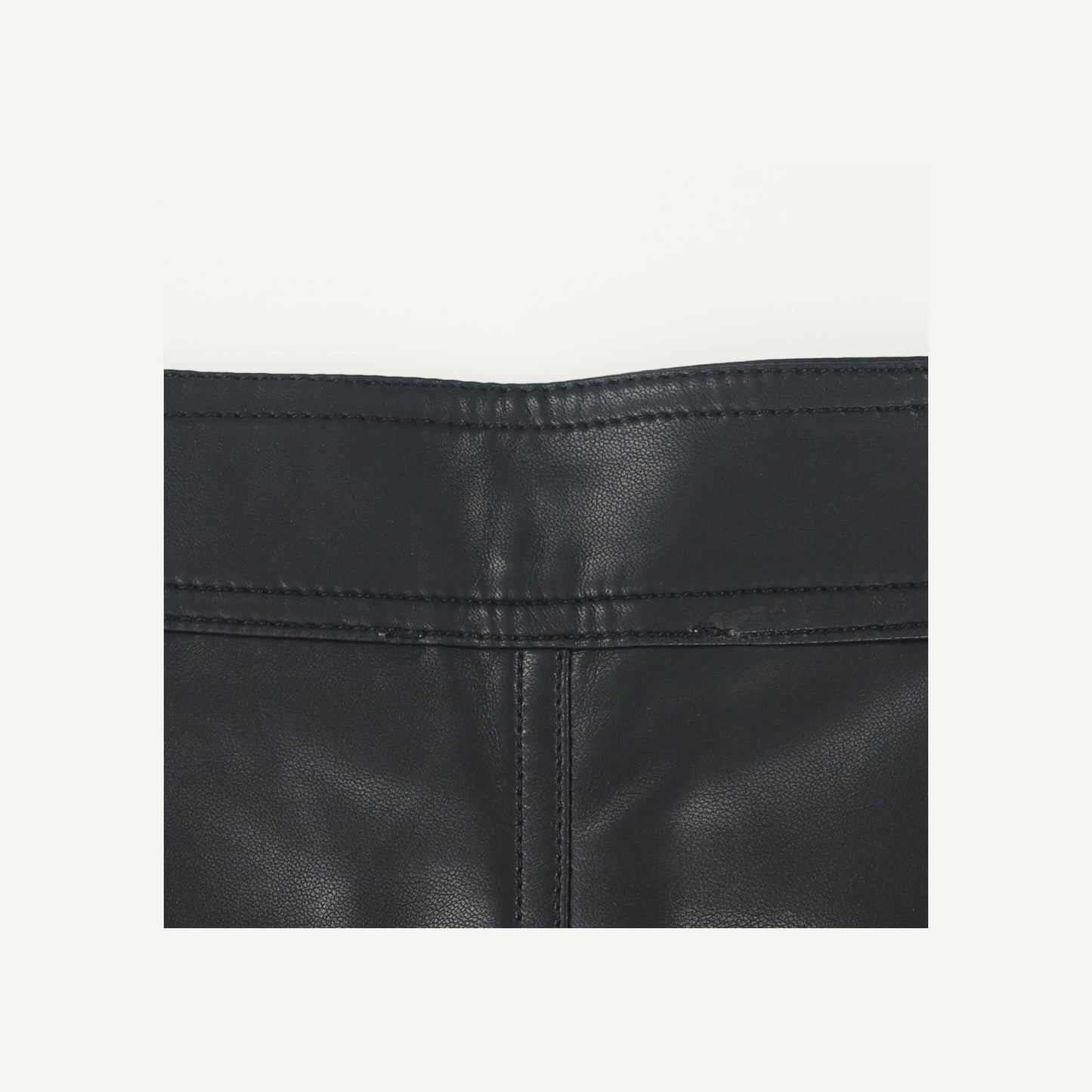 Yoke Front Pu Mini Skirt