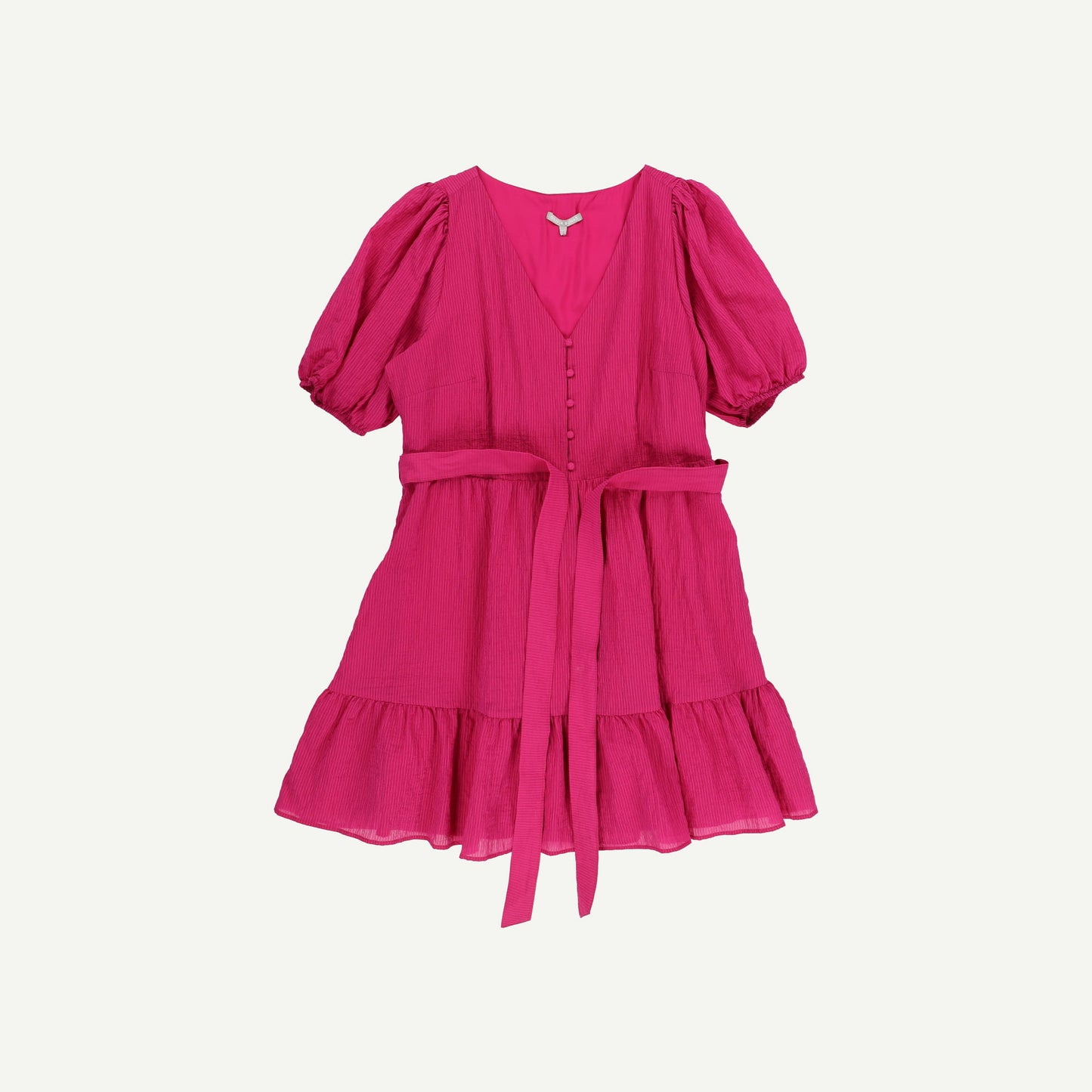 Pink V-Neck Mini Dress