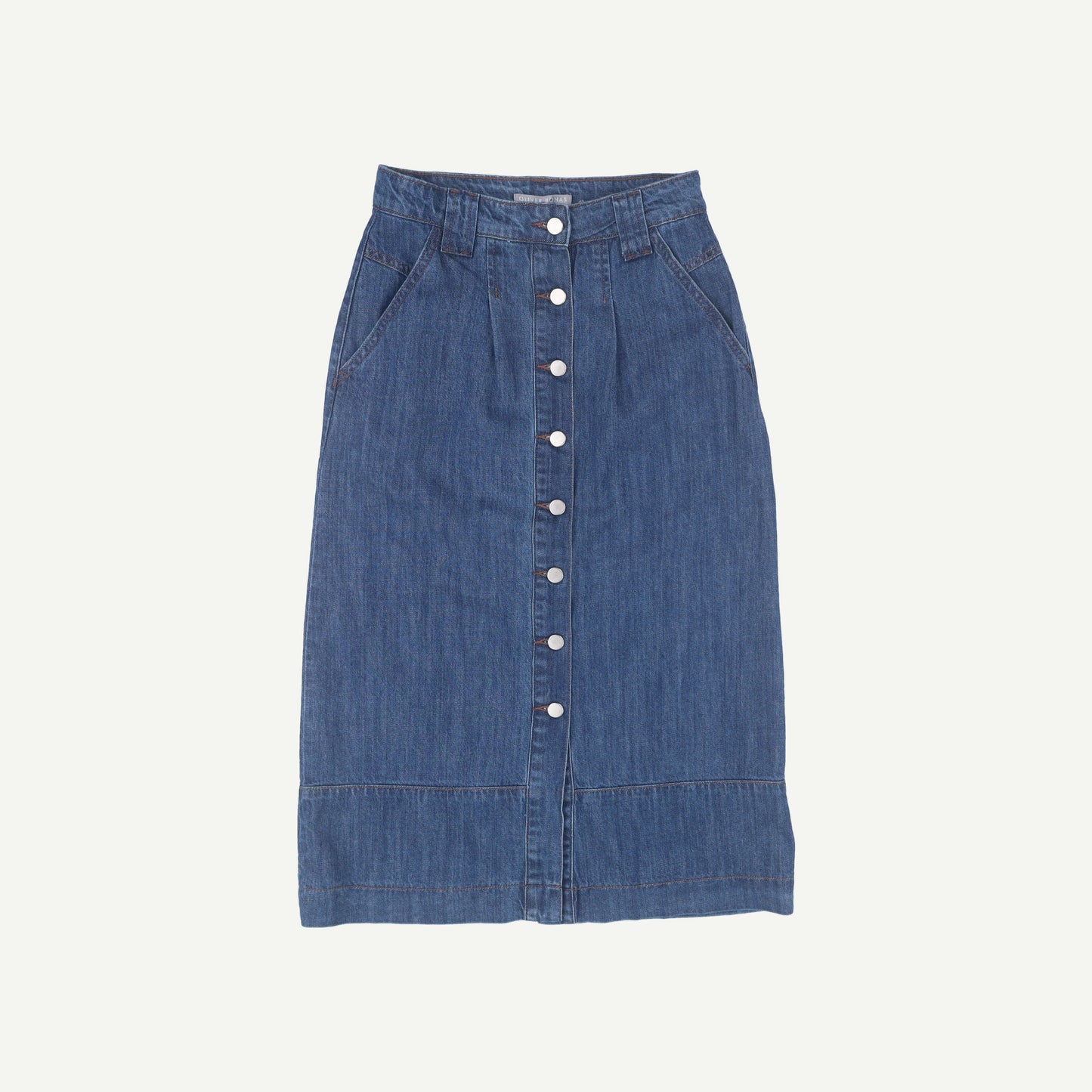 Denim Button Skirt