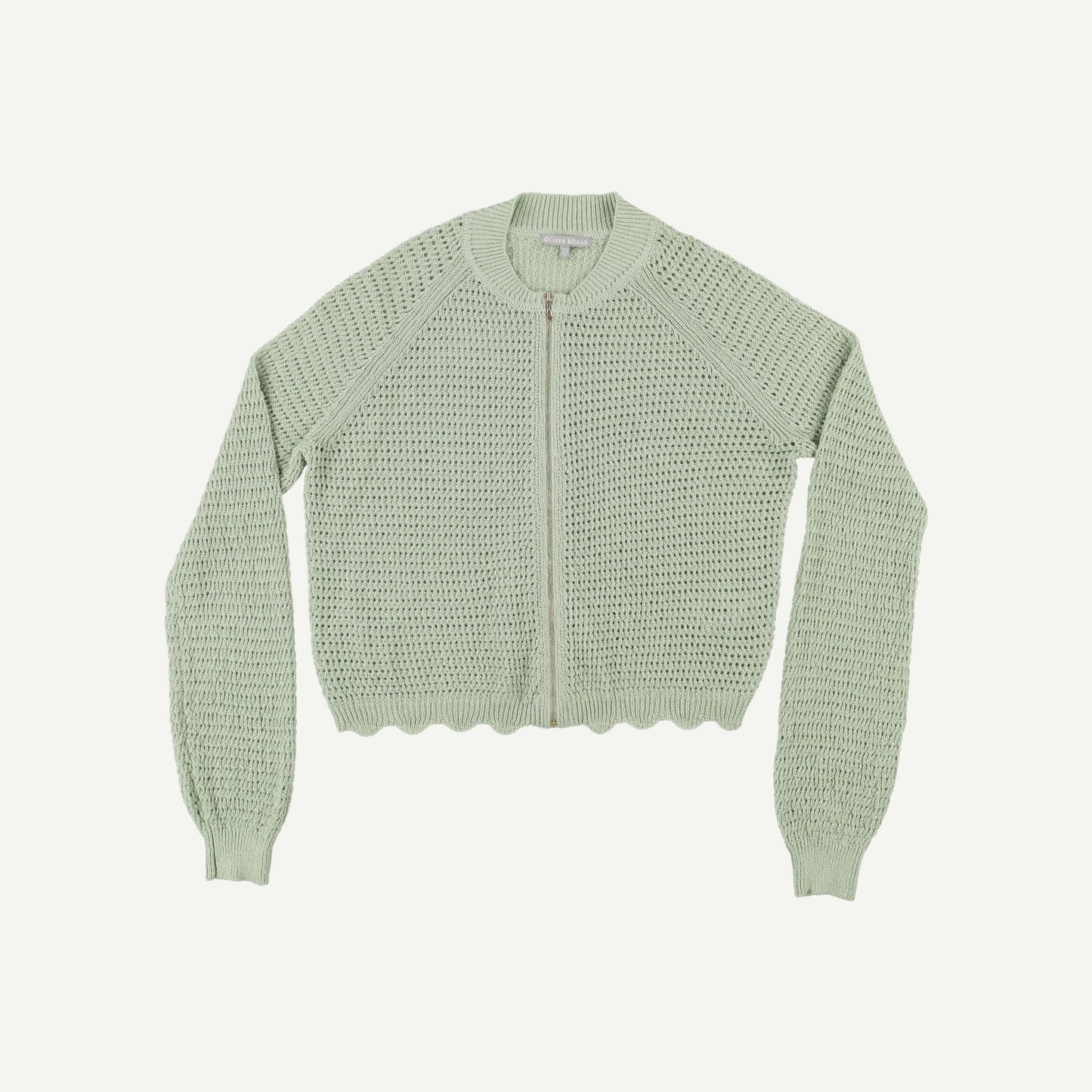 Pointelle Sage Knitted Jacket