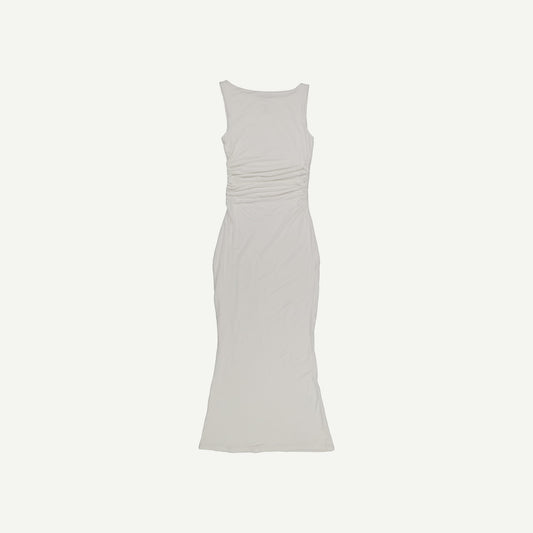 365 Ruched Side Boat Neck Maxi Dress