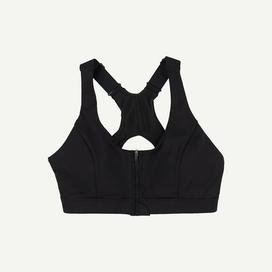 FormTech Zip Front Open Back Sports Bra