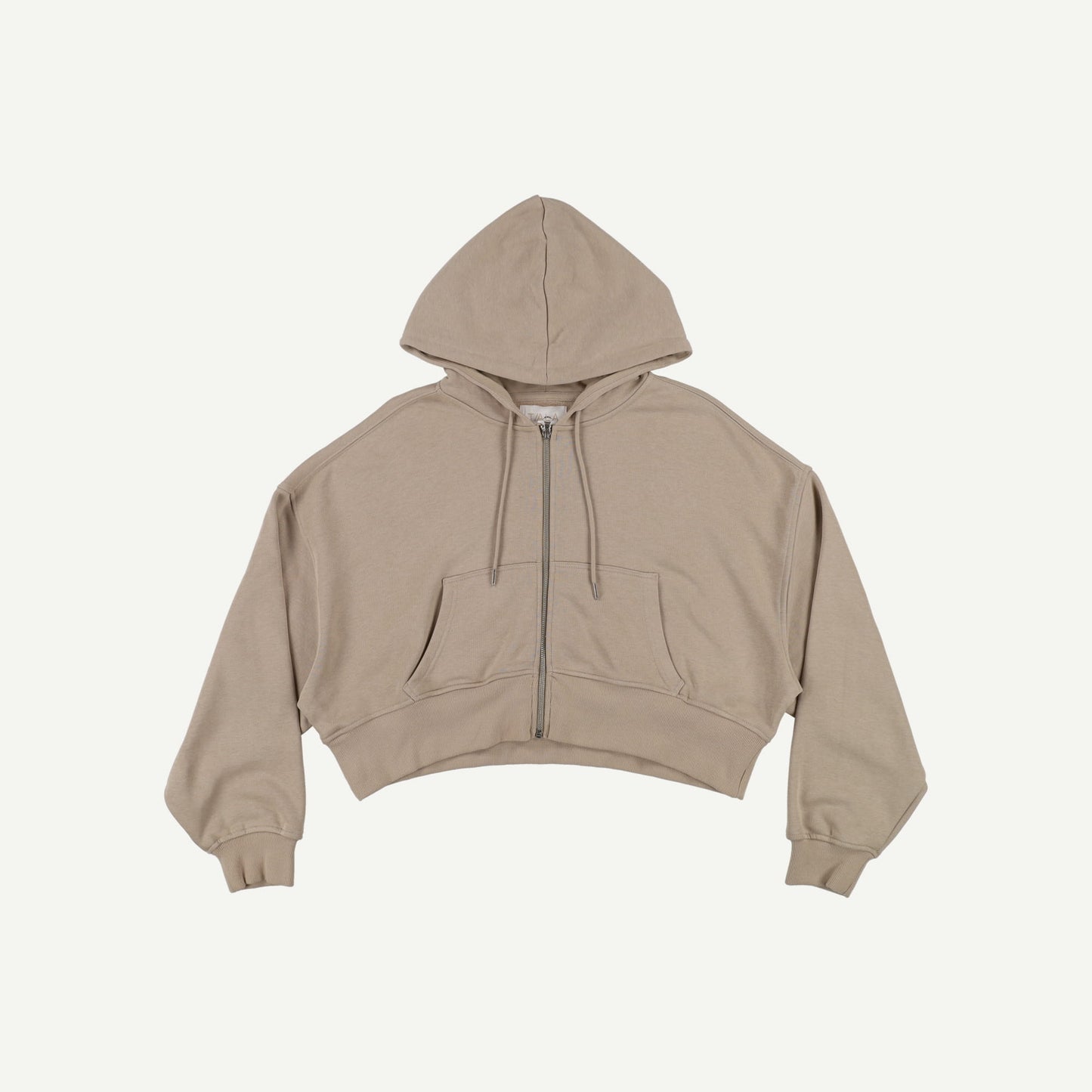 Cropped Zip Through Hoodie
