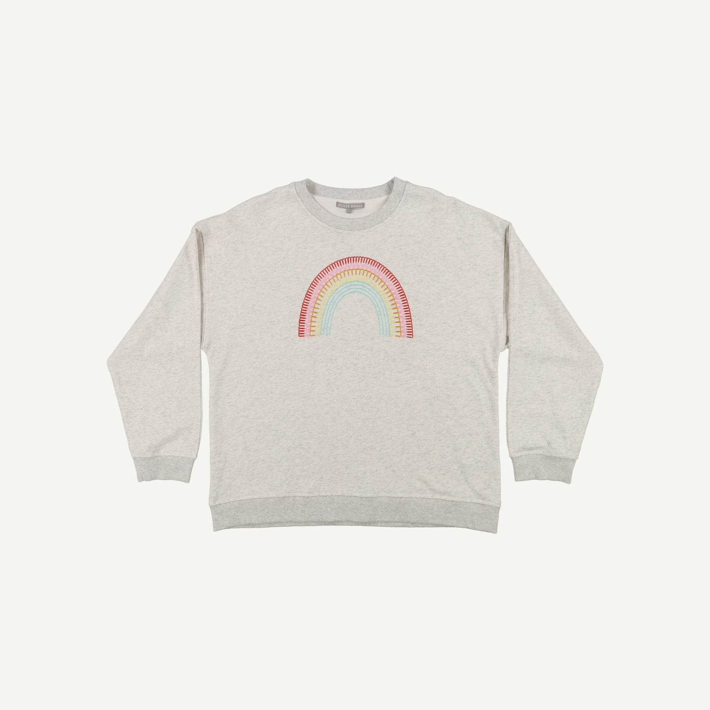 Rainbow Embroidered Grey Sweatshirt