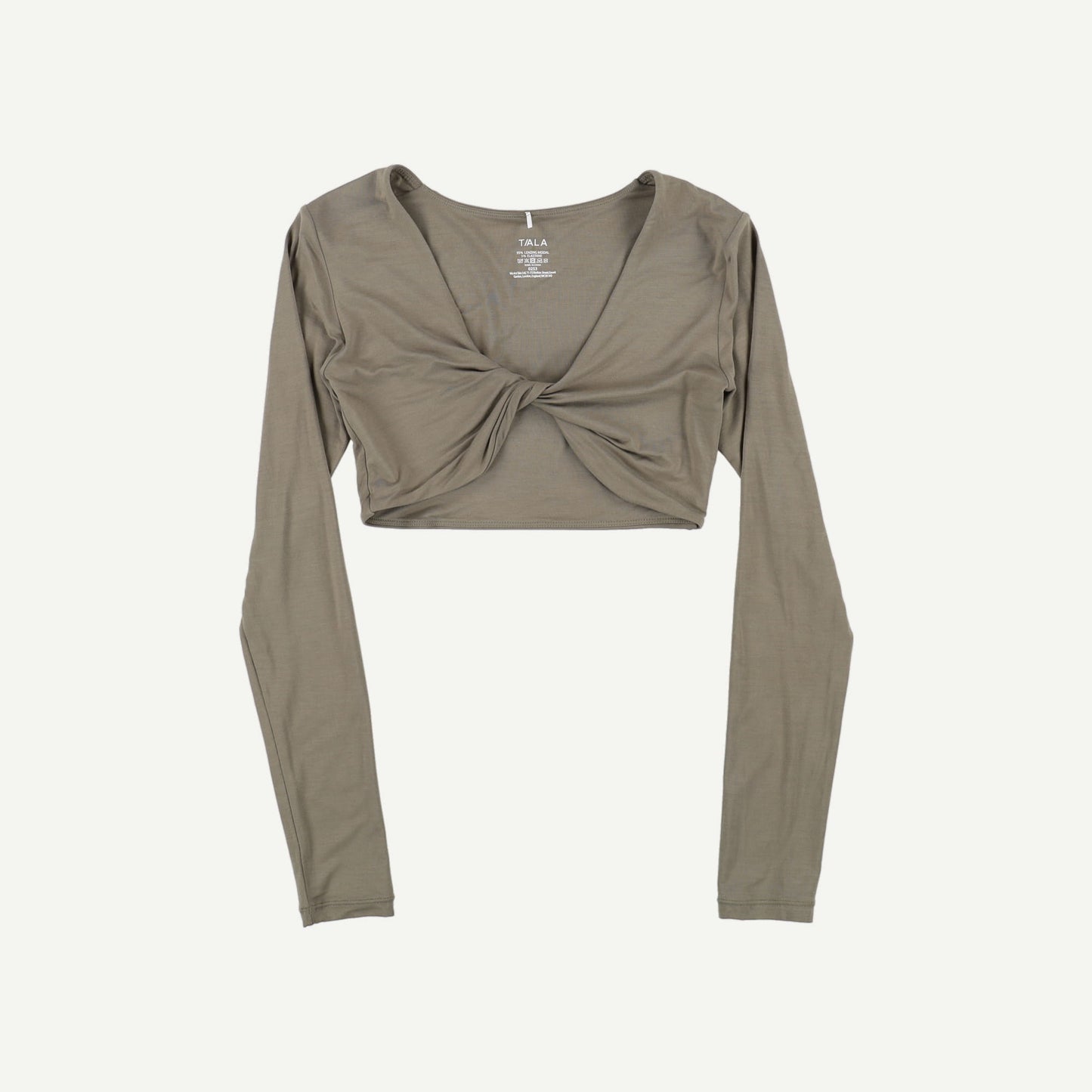 365 Twist Front Long Sleeve Crop Top