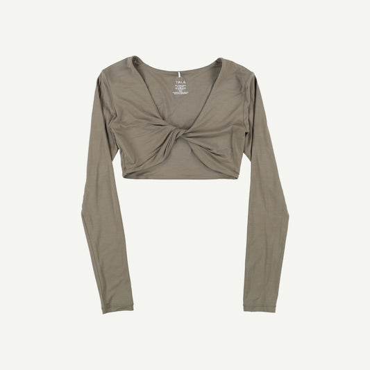 365 Twist Front Long Sleeve Crop Top