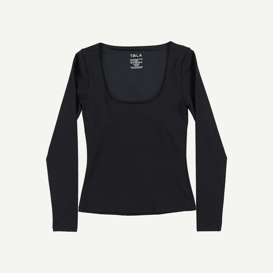 DayFlex Built-In Support Scoop Neck Long Sleeve Top