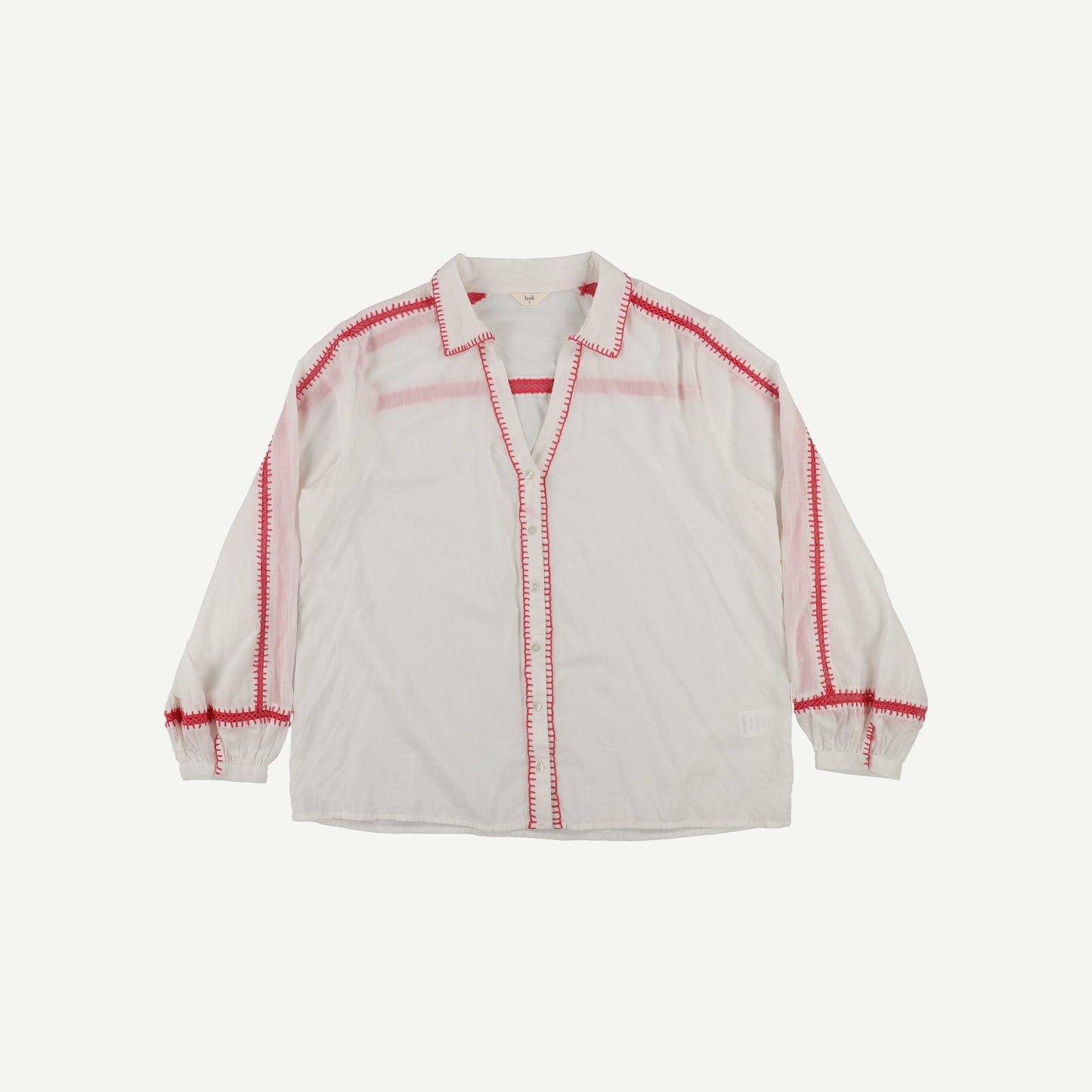 Lando Blouse - White/Red