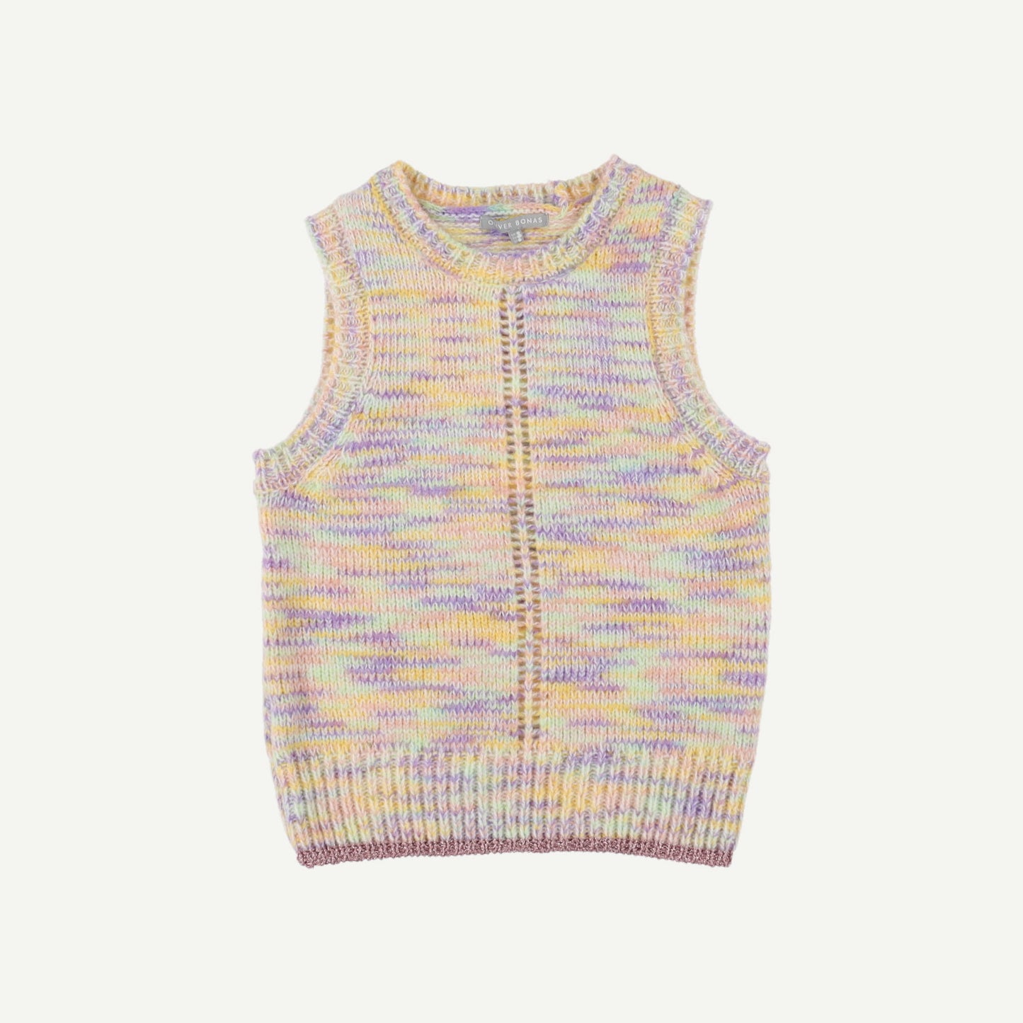 Purple & Yellow Nepped Knitted Tank Top