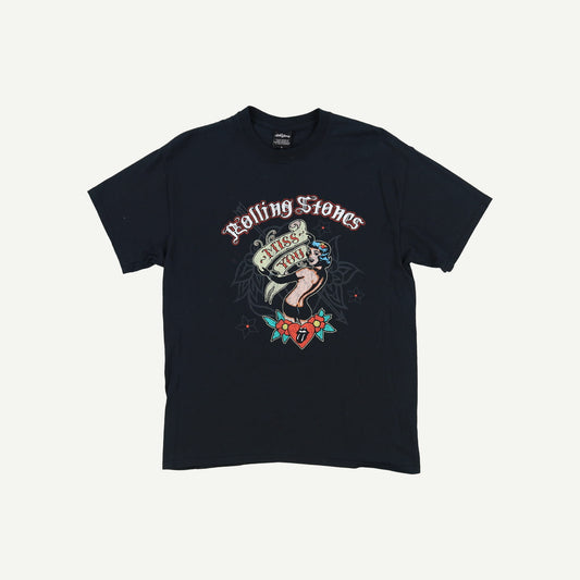 Mens Black Rolling Stones Graphic T-shirt Size L Vintage